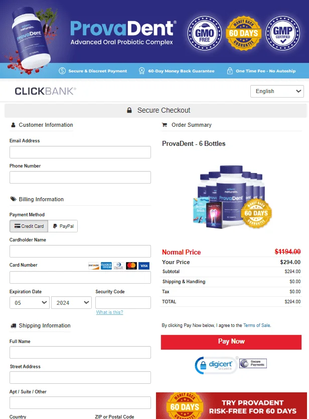 ProvaDent oral probiotic supplement bottle