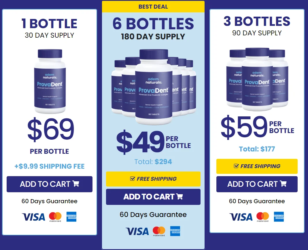 ProvaDent oral probiotic supplement pricing